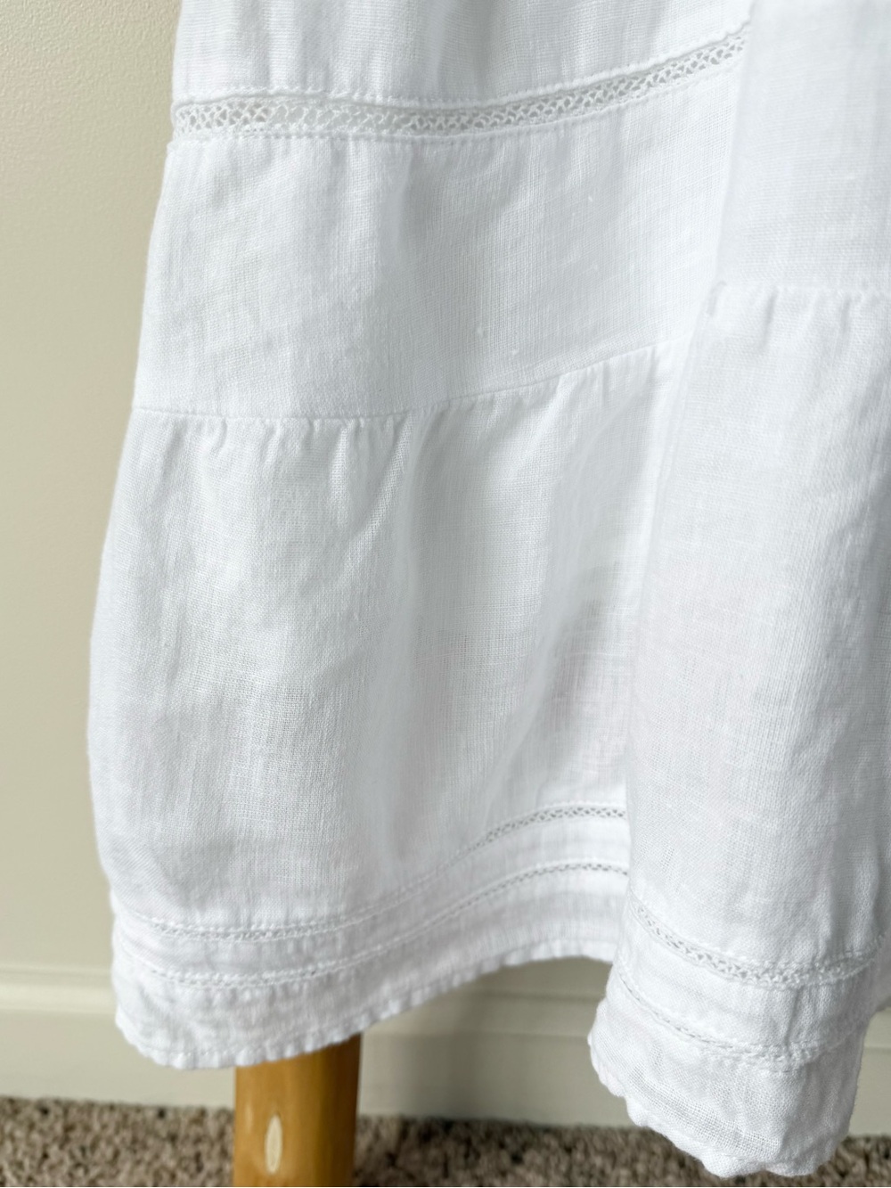 Rails Anthropologie Ashlyn Cool White Linen Sleeveless Tie Collar Midi Dress L - Picture 13 of 16